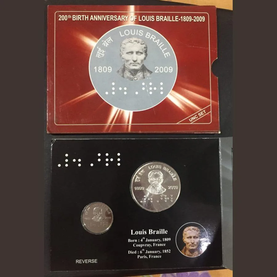 200 th Birth Anniversary Of Louis Braill ( Unc set) Kolkata mint