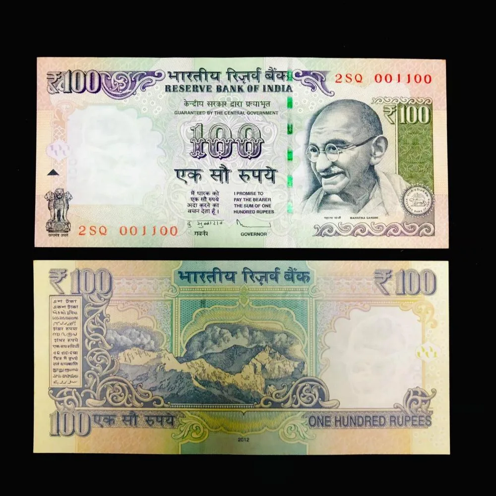 G 95 Rs 100 India Banknote Signature Gandhi Series Issue Subbarao Plain 2012 Rupee Symbol