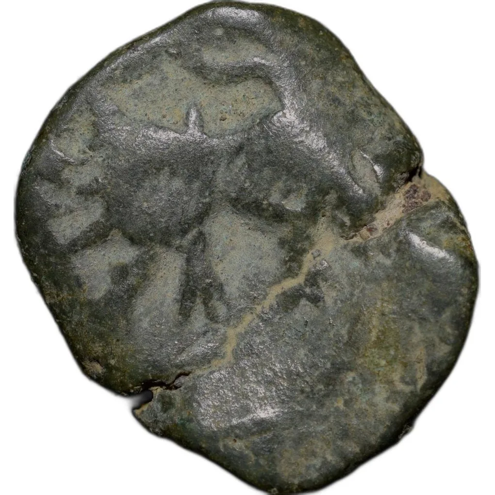 Copper Paisa of Namdar Khan of Hyderabad Feudatory Elichpur Tiger Left KM # C10a