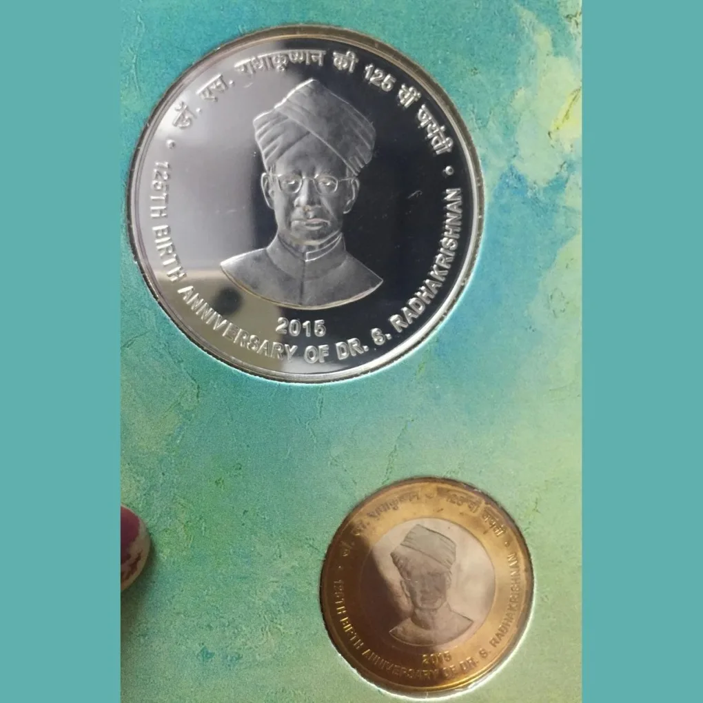 125th Birth Anniversary Of Dr.S.Radhakrishnan Unc Set Kolkatta mint 2 coin set