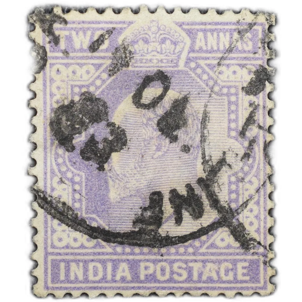 Postal Stamp of Edward VII 2 Annas Purple Colour Used Condition as per Image.