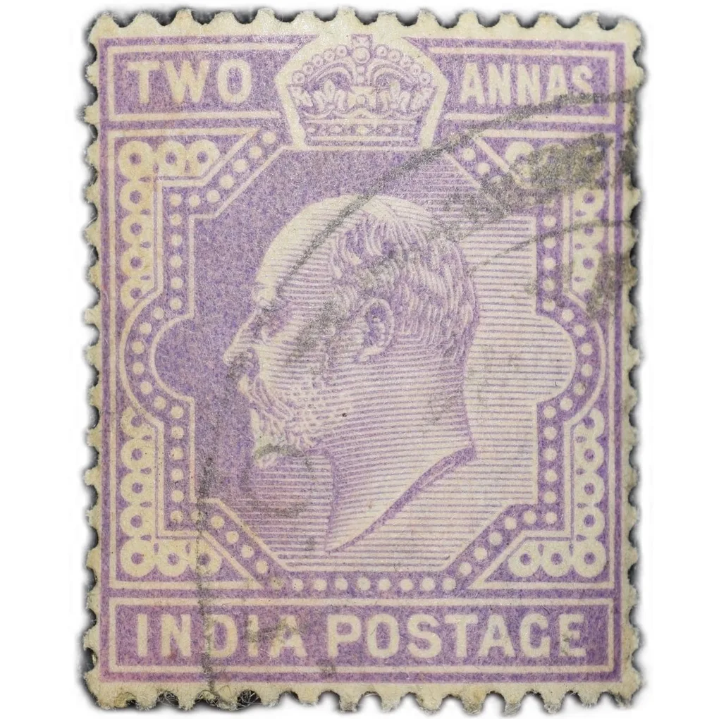 Postal Stamp of Edward VII 2 Annas Purple Colour Used Condition as per Image.