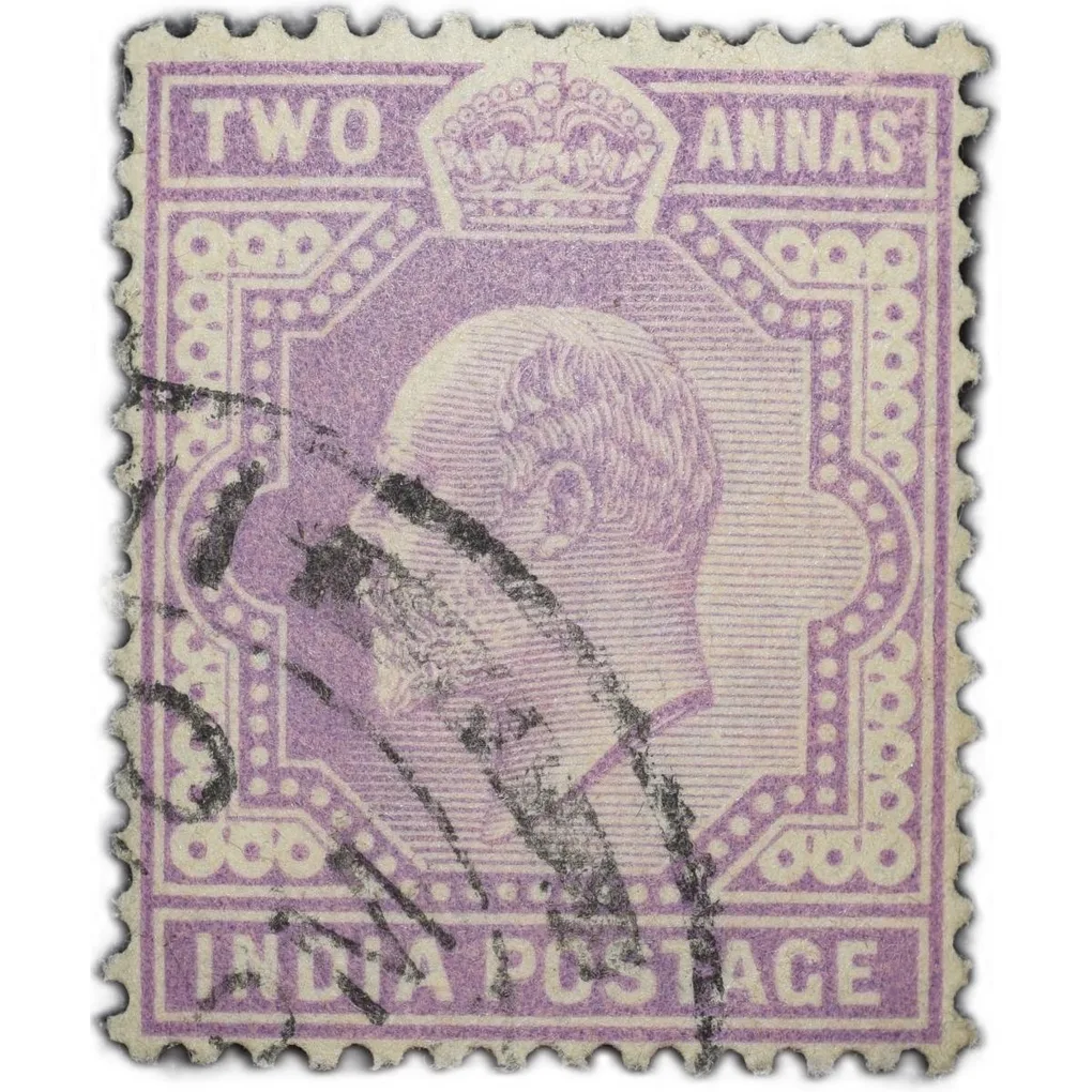 Postal Stamp of Edward VII 2 Annas Purple Colour Used Condition as per Image.