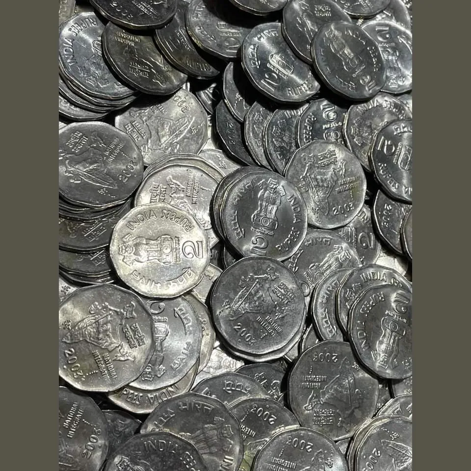 Two Rs Scare Old Eleven Edges 2003 Hyderabad Mint 100 Pcs Given Gem Unc Condition