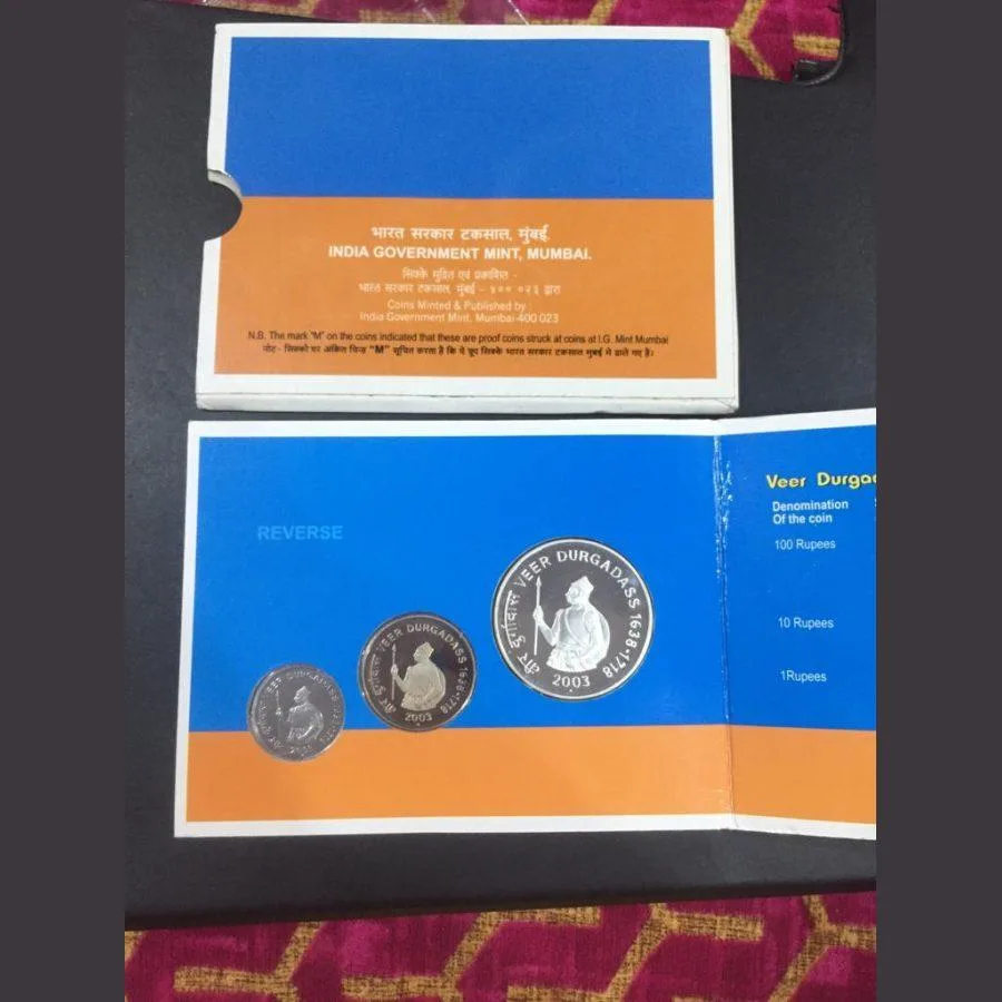 Veer durga daas (UNC set) 3 coin set. Mumbai mint ishu set
