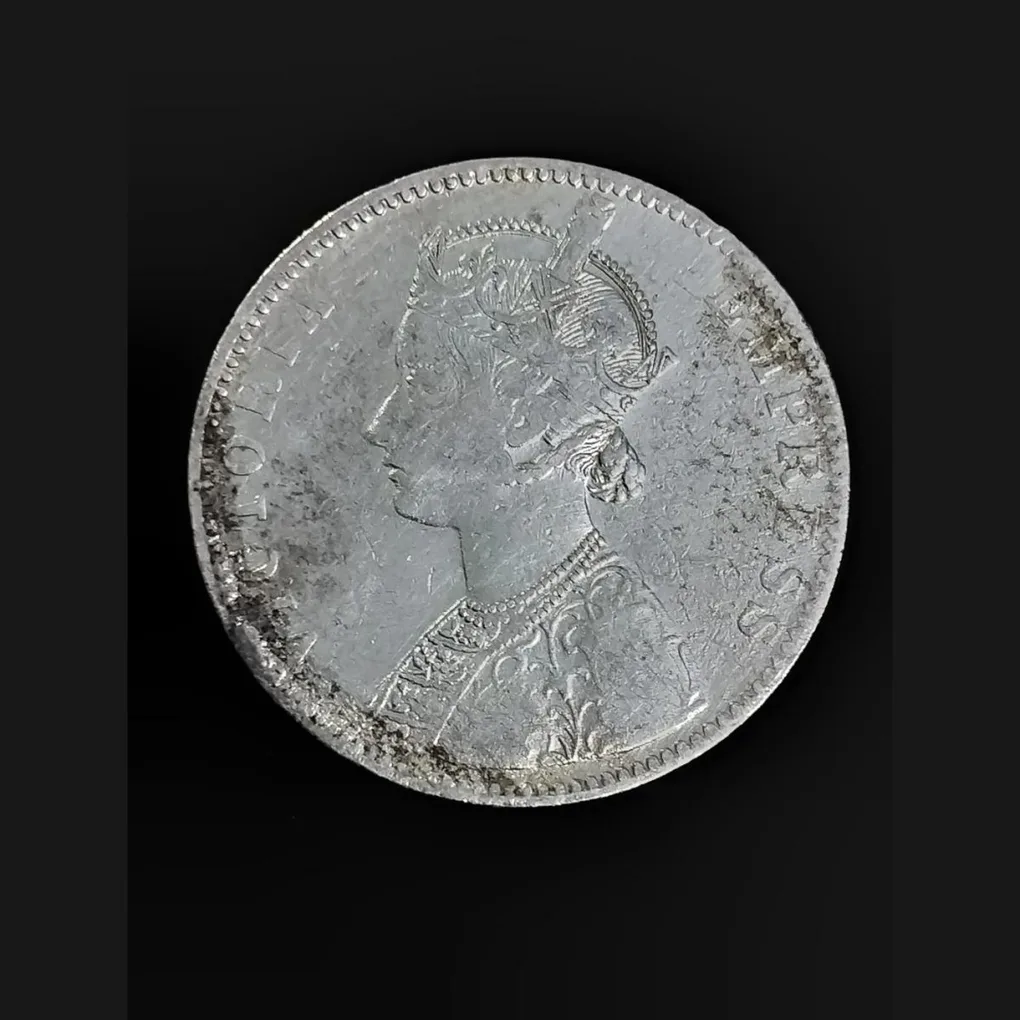 One Rupee 1893 Victoria Empress B mint Mark In Good Condition
