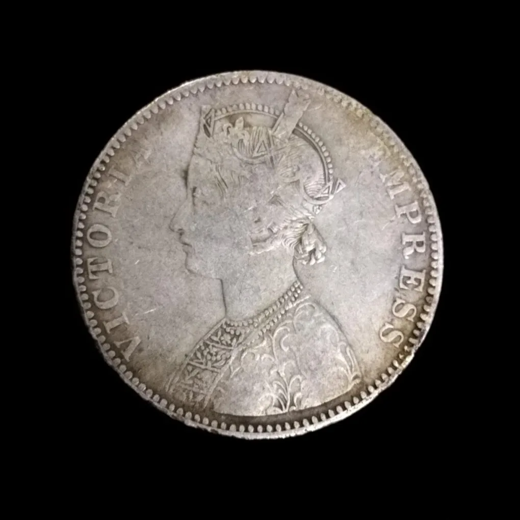 One Rupee 1893 Victoria Empress B mint Mark In Good Condition