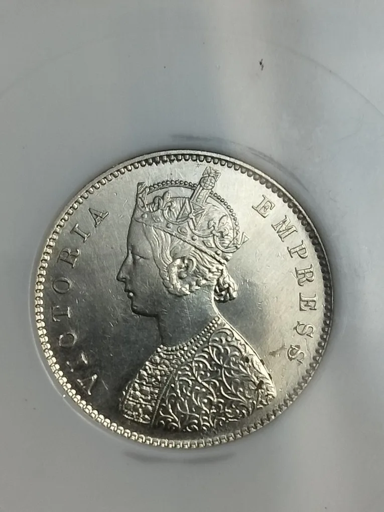 Half rupee 1897 Victoria empress Bombay mint unc conditions ms 63