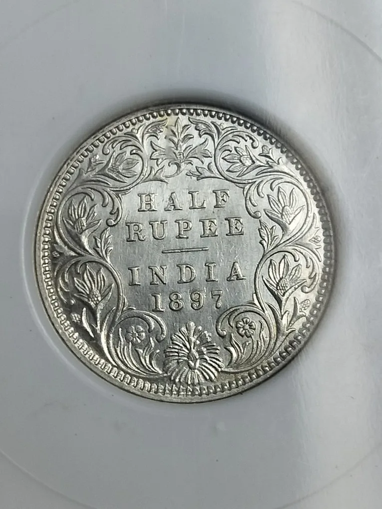 Half rupee 1897 Victoria empress Bombay mint unc conditions ms 63