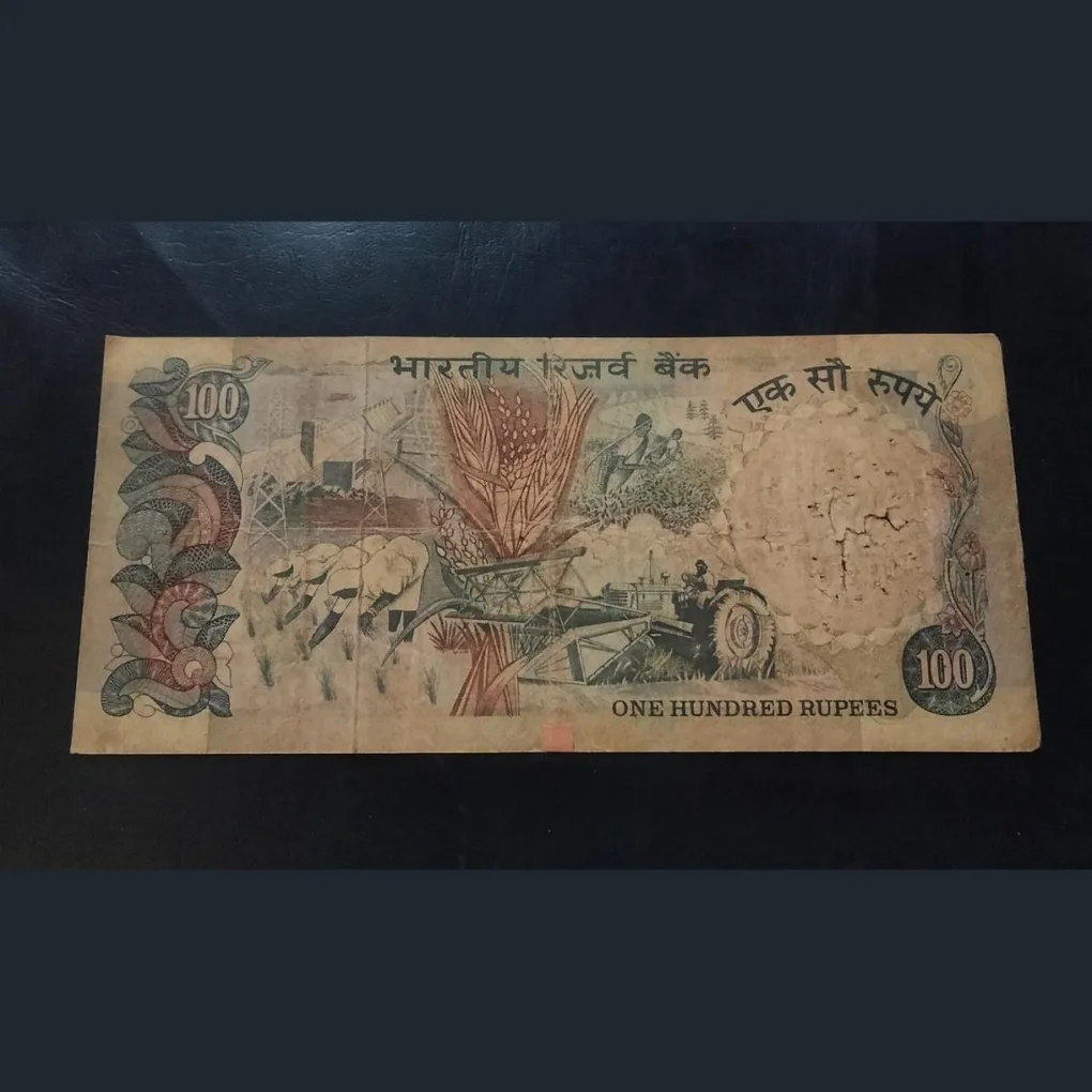 Rs 100 extremely rare note M. Narsiham Agriculture isse Excellent Condition.as image