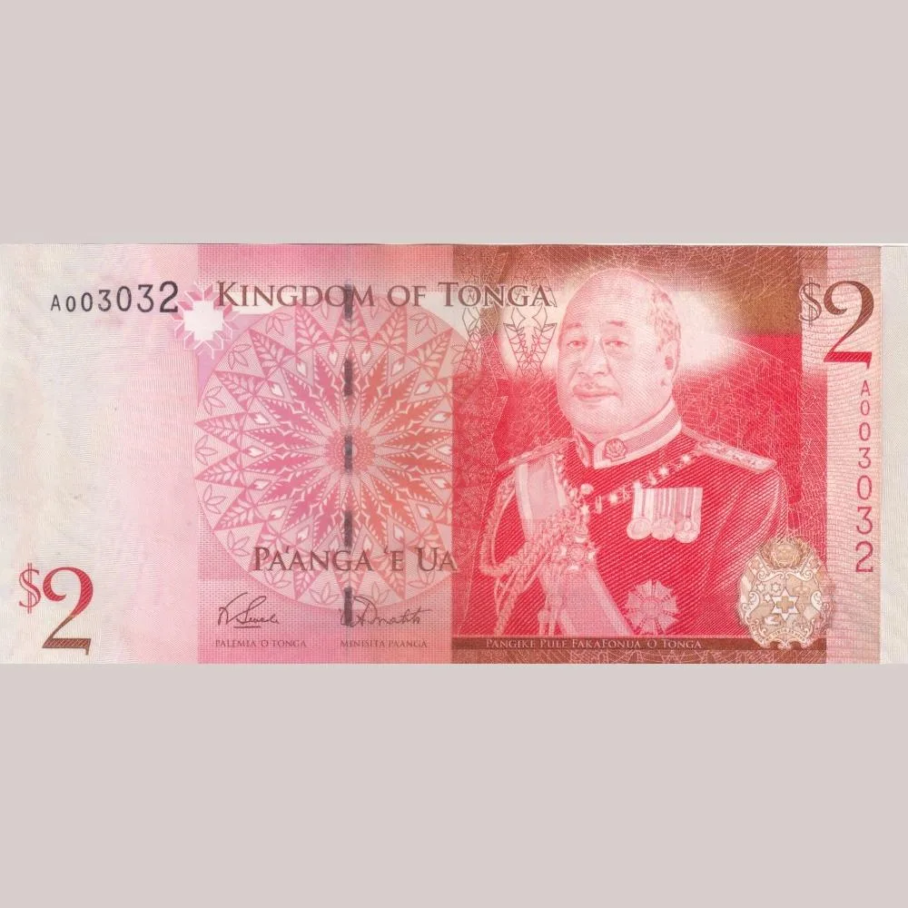 Tonga 2 Paanga 2008 Unc Note