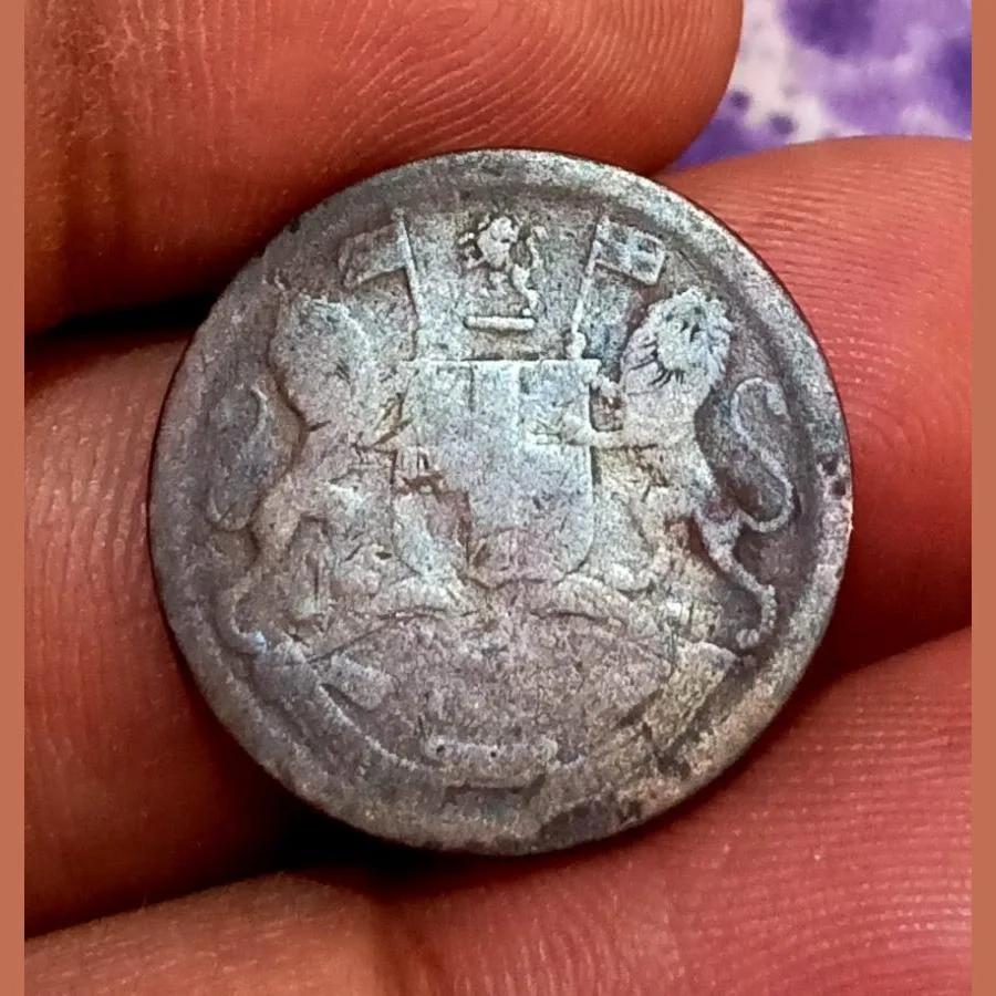 British India 1/2 Pice Year 1853 East India Company **Rare Coinage** Used Condition.