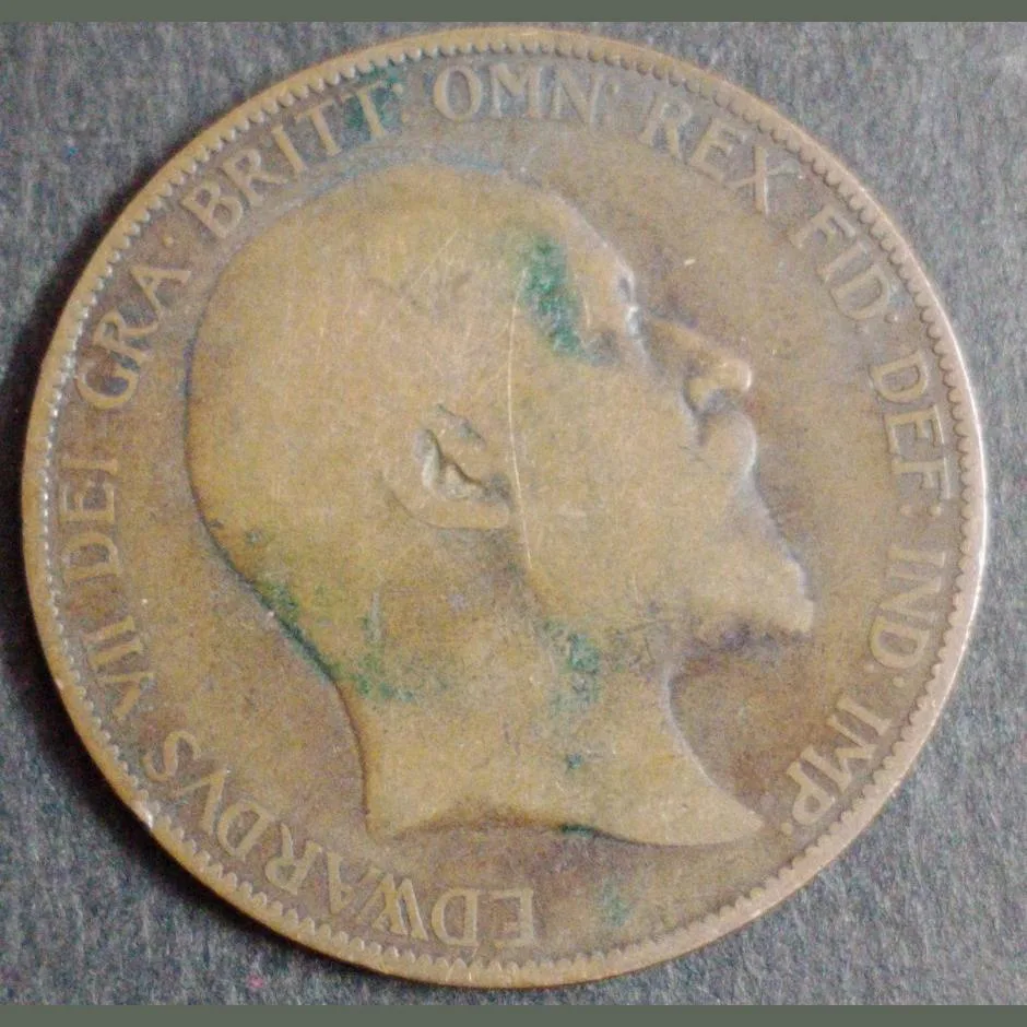 England ,Edward One Penny, 1907 ( # Sku 1907 )