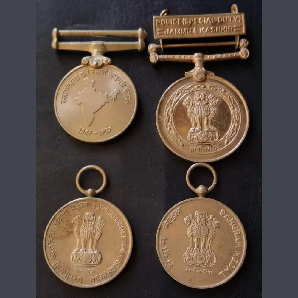 Four different police medal