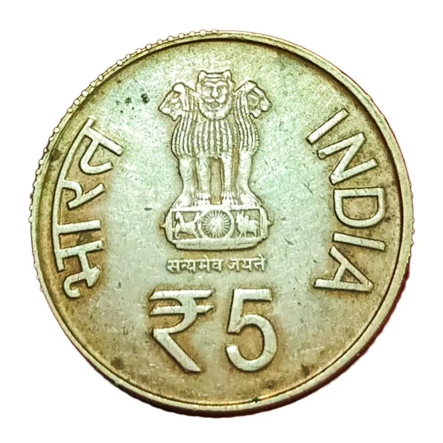 5 Rupees Commemorative Issue Veshno DEVI Bombay Mint First Strike Coin in Circulated Condition.
