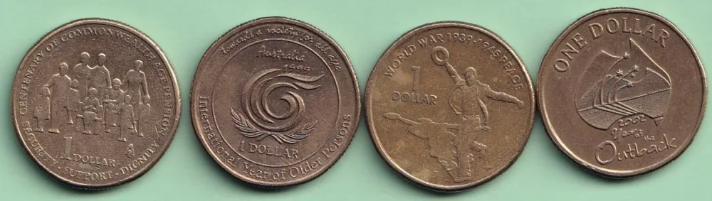 Australia One Dollar Commemorative 4 Different Coin