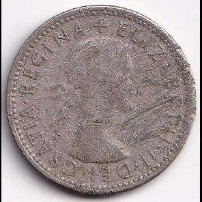 1953 Australia 1 Shilling - Elizabeth II 1st Portrait - without "F:D:" Silver Coin #B14