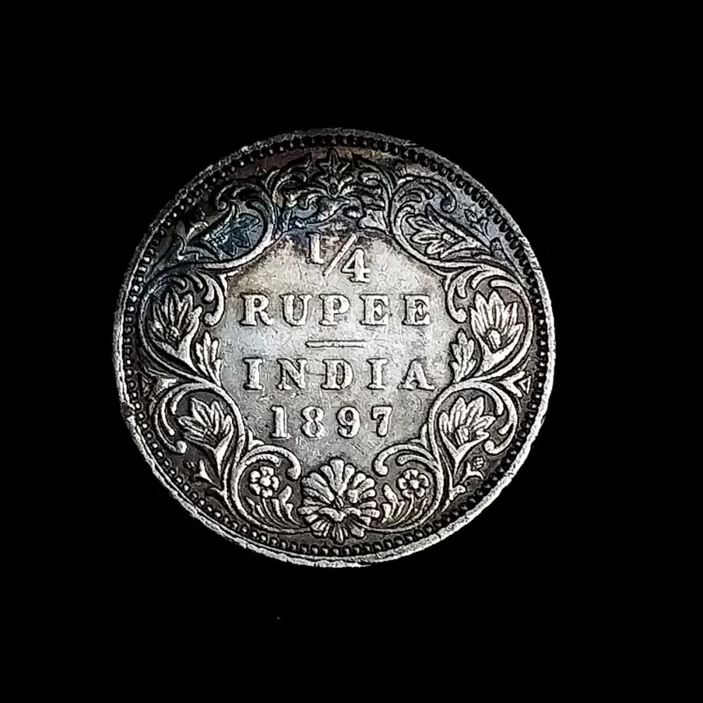 1/4 Rupees Victoria Queen 1897 In Good Condition