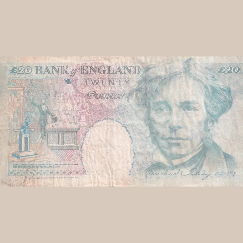 England 20 Pound Old Issue Big Size Note Elizabeth Bank Note