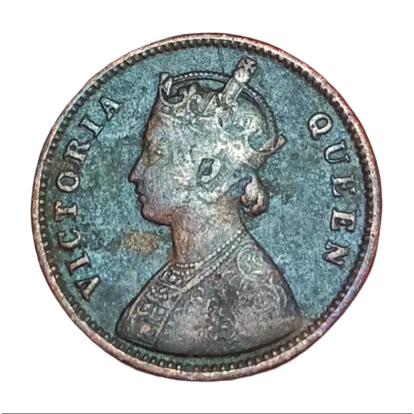 British India One Quarter Anna Year 1862 Queen Victoria **V. Scare** High Collectable Grade.