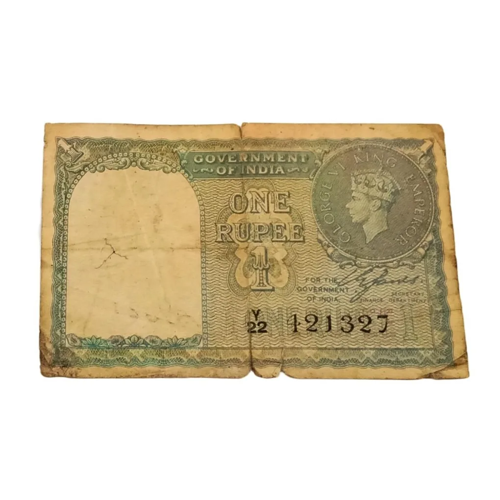 British India One Rupee Year 1940 Signature C. Jones King George-VI in Used Condition.