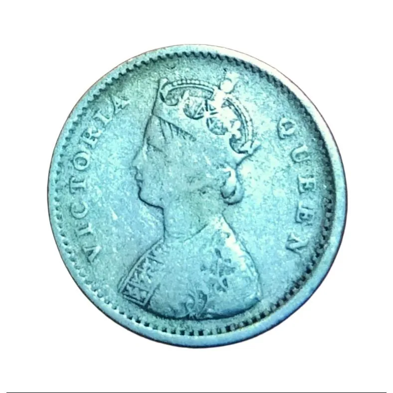British India Silver 2 Anna's Year 1862 Queen Victoria in Collectable Grade.