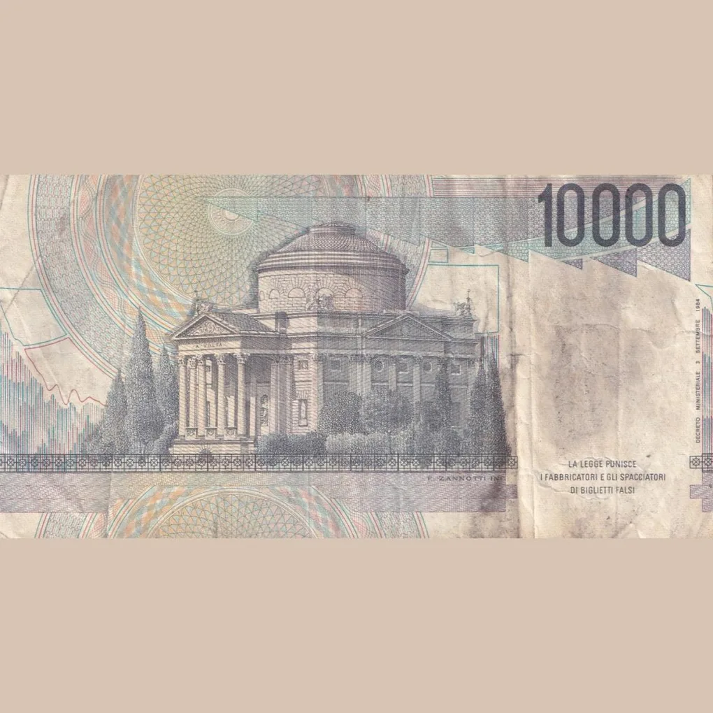 Lire 100000 Diecimila Rare Lowest Price Bank Note