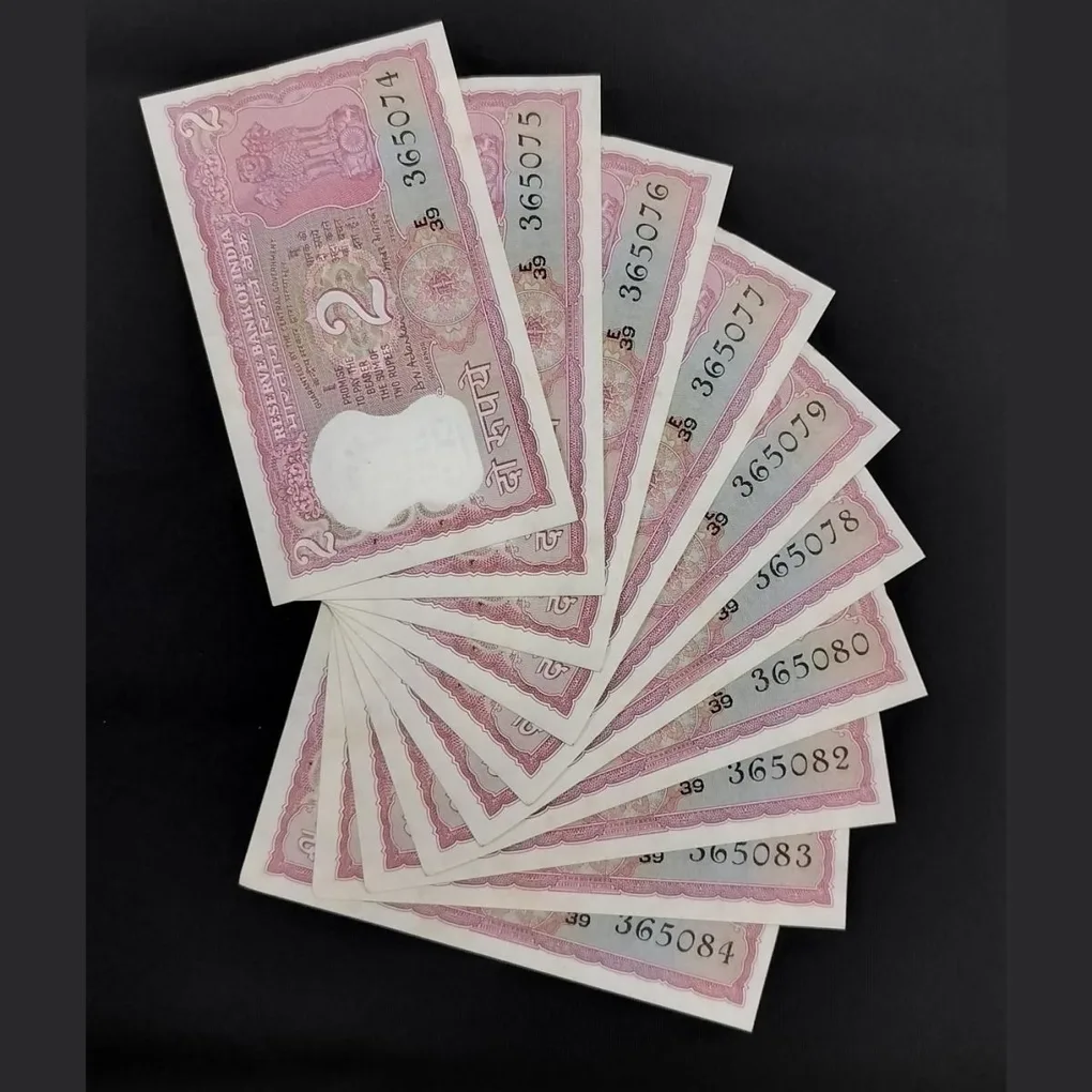 2 Rupee Note Ghandhi GEM UNC Condition One Note WILL Be Given SKU YG10
