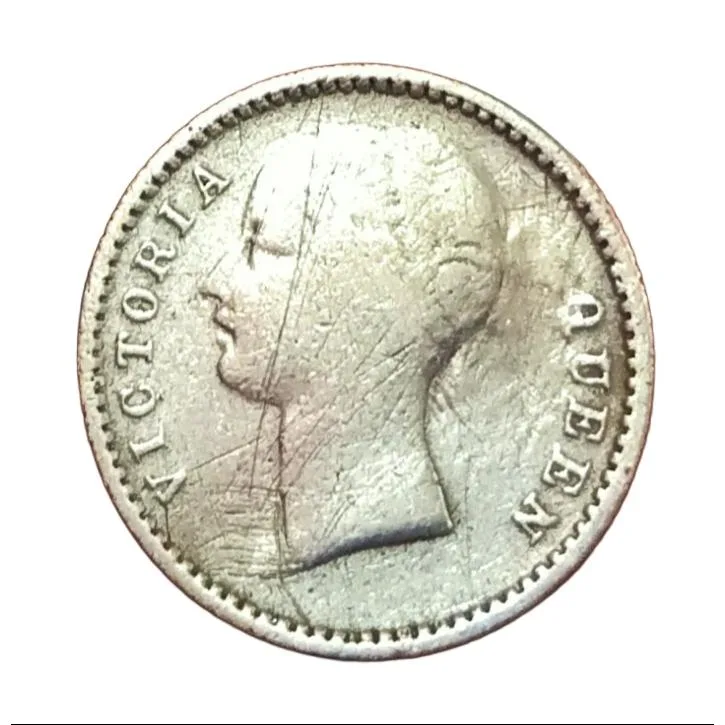 British India Silver 1/4 Rupee "EIC" Year 1840 Victoria Dividend Legend **Scare** Collectable.