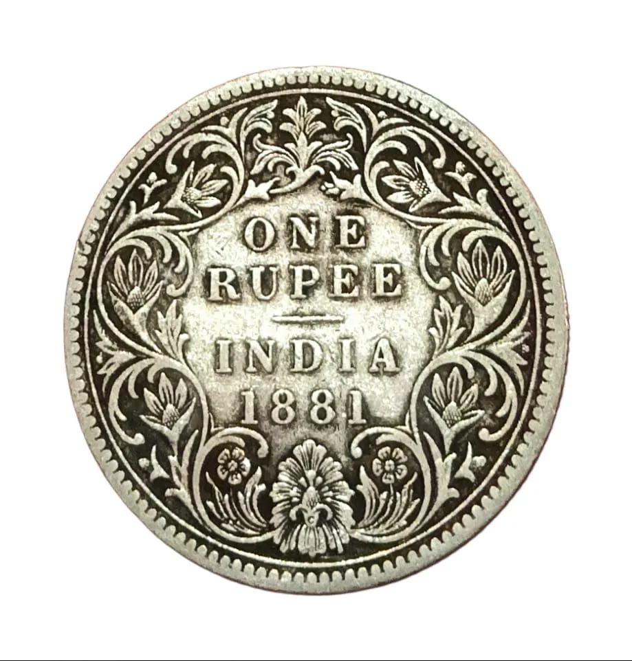British India Silver Rupee KEY Date Year 1881 Victoria Empress **Rare** Collectable Grade.