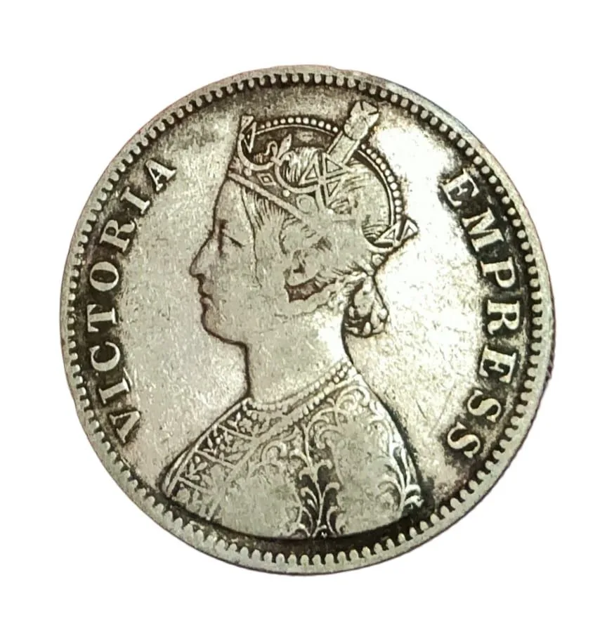 British India Silver Rupee KEY Date Year 1881 Victoria Empress **Rare** Collectable Grade.