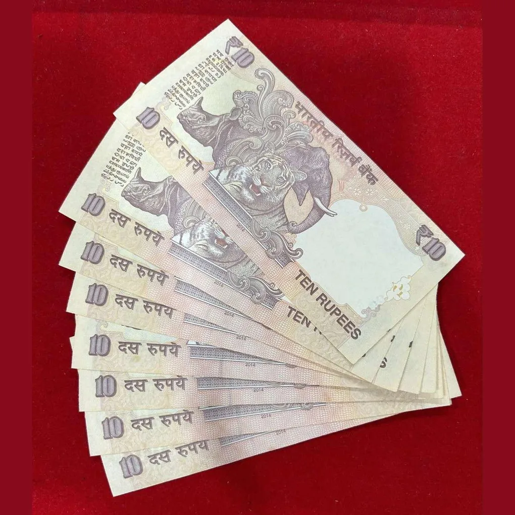 Ten Rs Rare Old Fancy Note Set 786110-990 Gem Unc Condition 9 Pcs Given