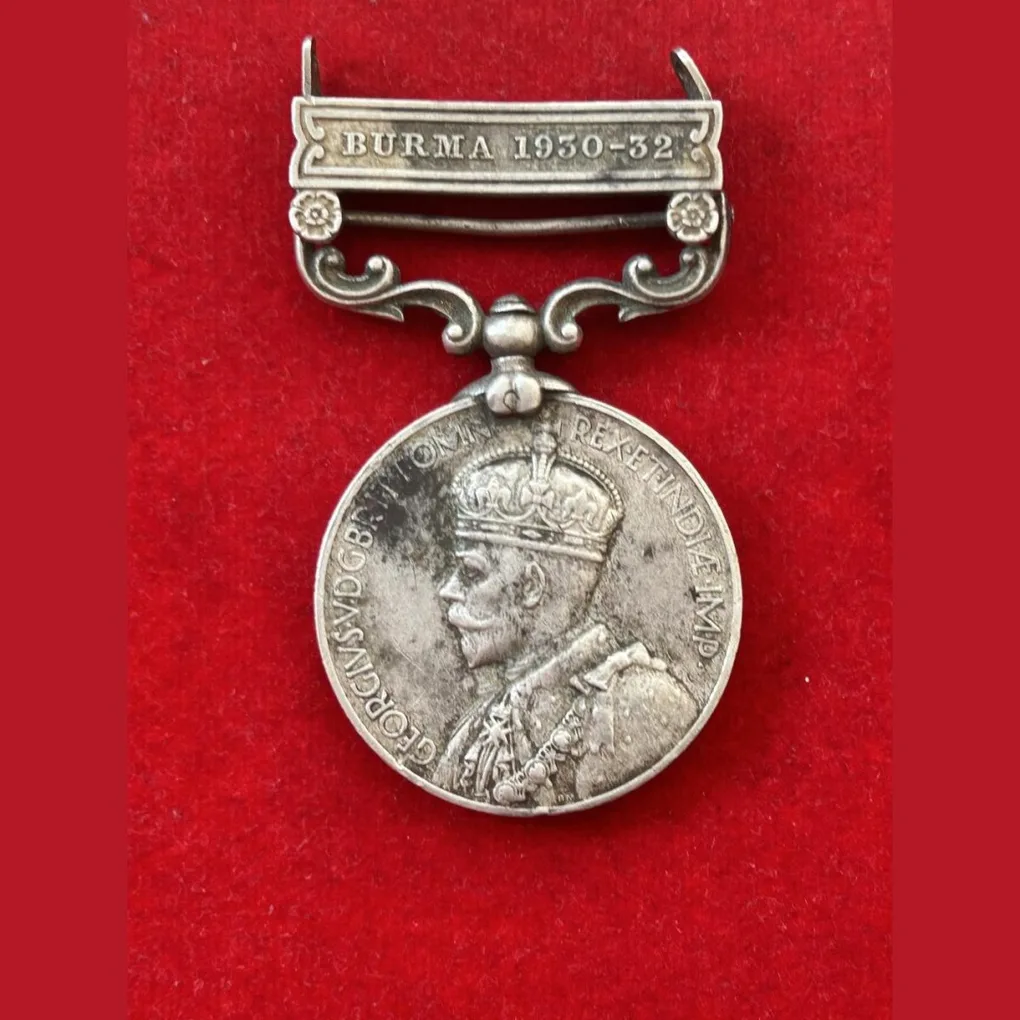 British India George Fifth Silver ( Burma 1930-32)Named Rare Medal