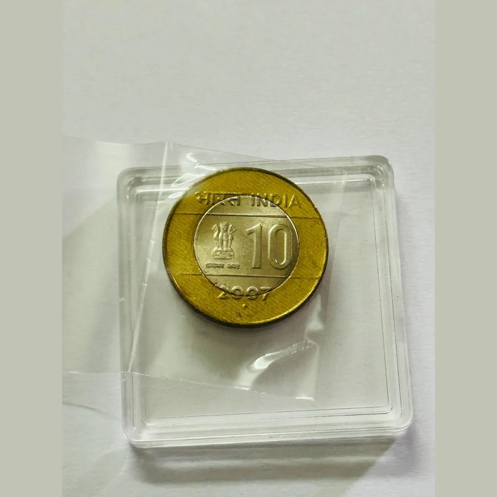 10 Rs 2007 Cross Coin Noida Mint Unc Rare