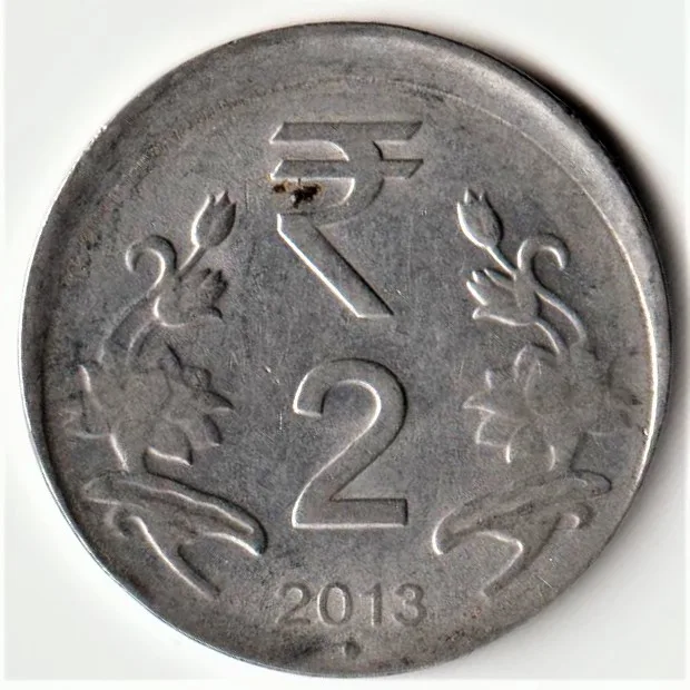 Rare Shifting Error of 2 Rupee 2013 Republic India Coin