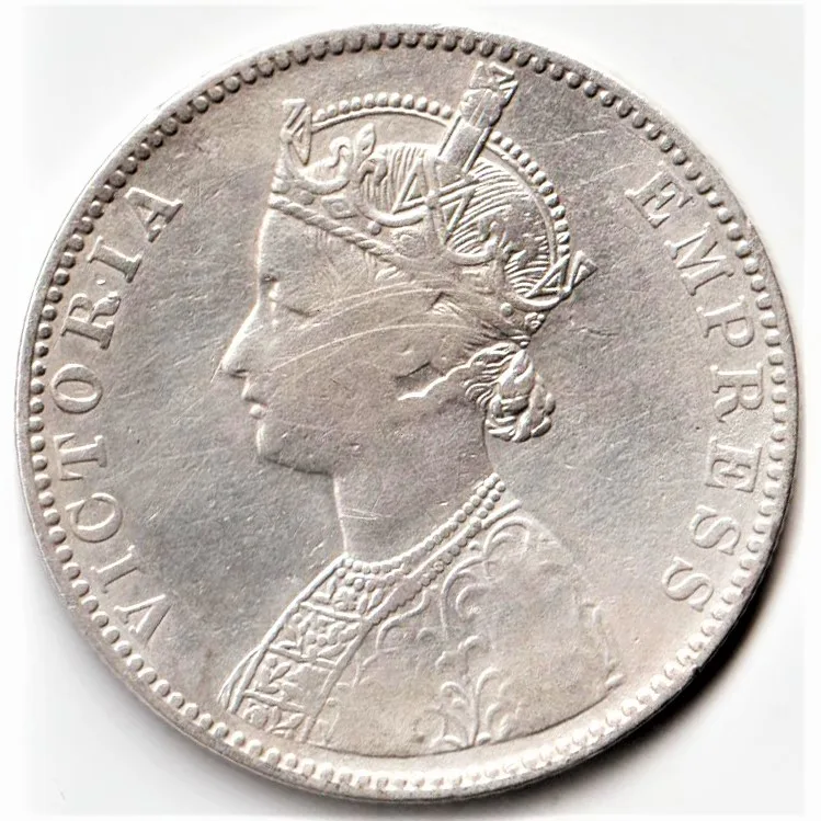 Extremely Rare One Rupee 1897 Bombay Mint Victoria Empress Silver Briitsh Coin