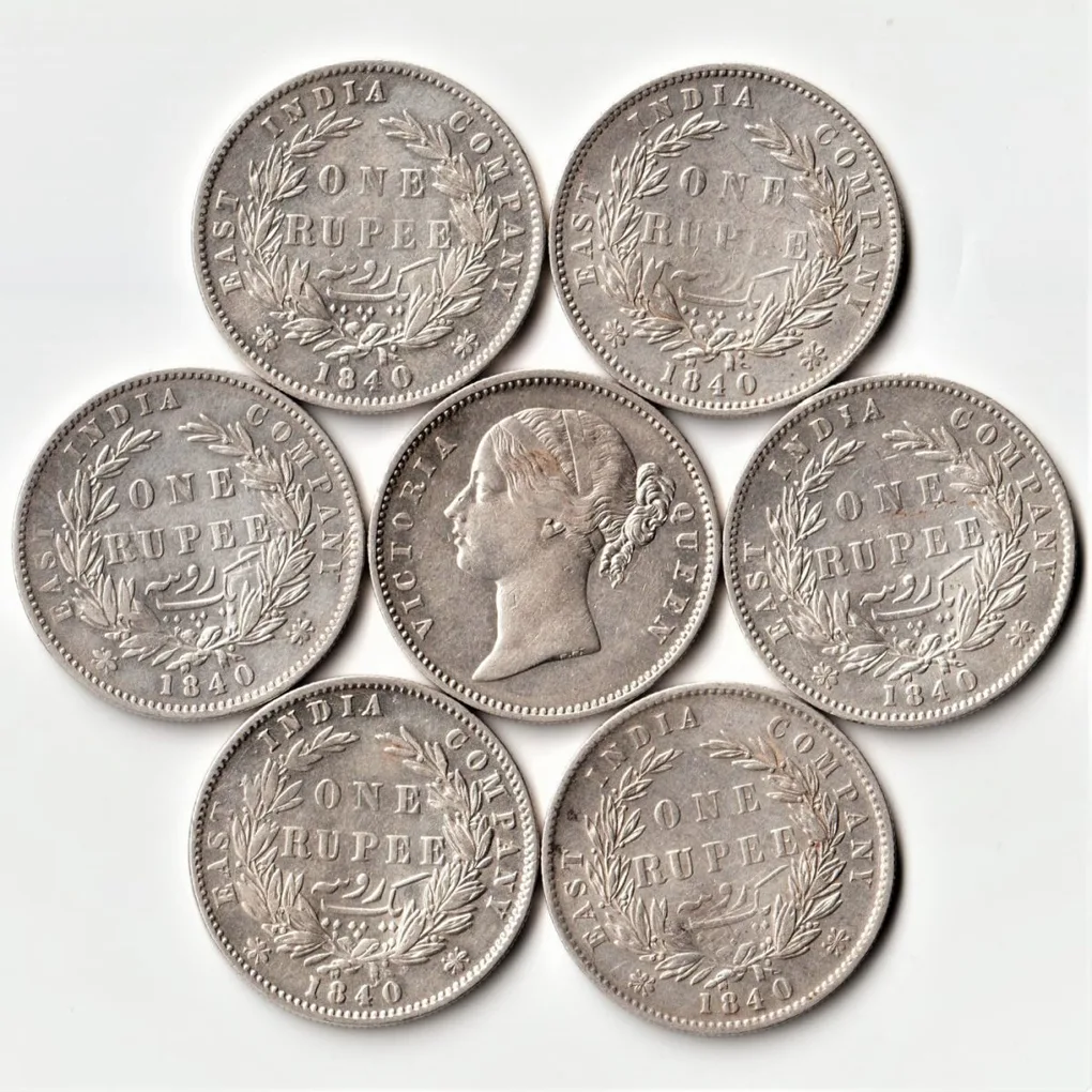 Rare 1 Rupee 1840 Divided Legend of Victoria Queen of EIC Silver Coin Single Coin Given Randomly