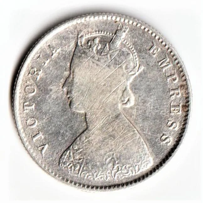 Half Rupee 1888 Victoria Empress Silver Coin in Superb Condition Calcutta Mint Coin