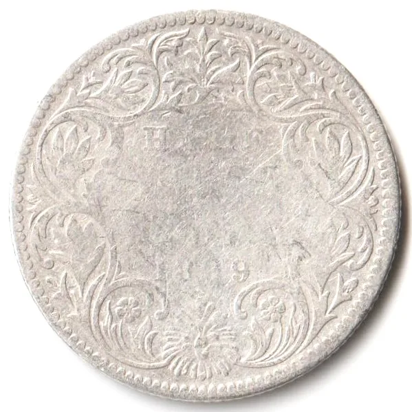 Half Rupee 1899 Bombay Mint of Victoria Empress Scare Collectible British India Silver Coin