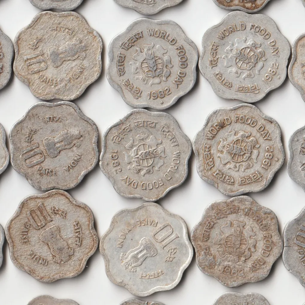 Ten Paise 1982 Aluminium Coin of Commemorative issue FAO - World Food Day Republic India Coinage Randomly Five Coins Given From Set