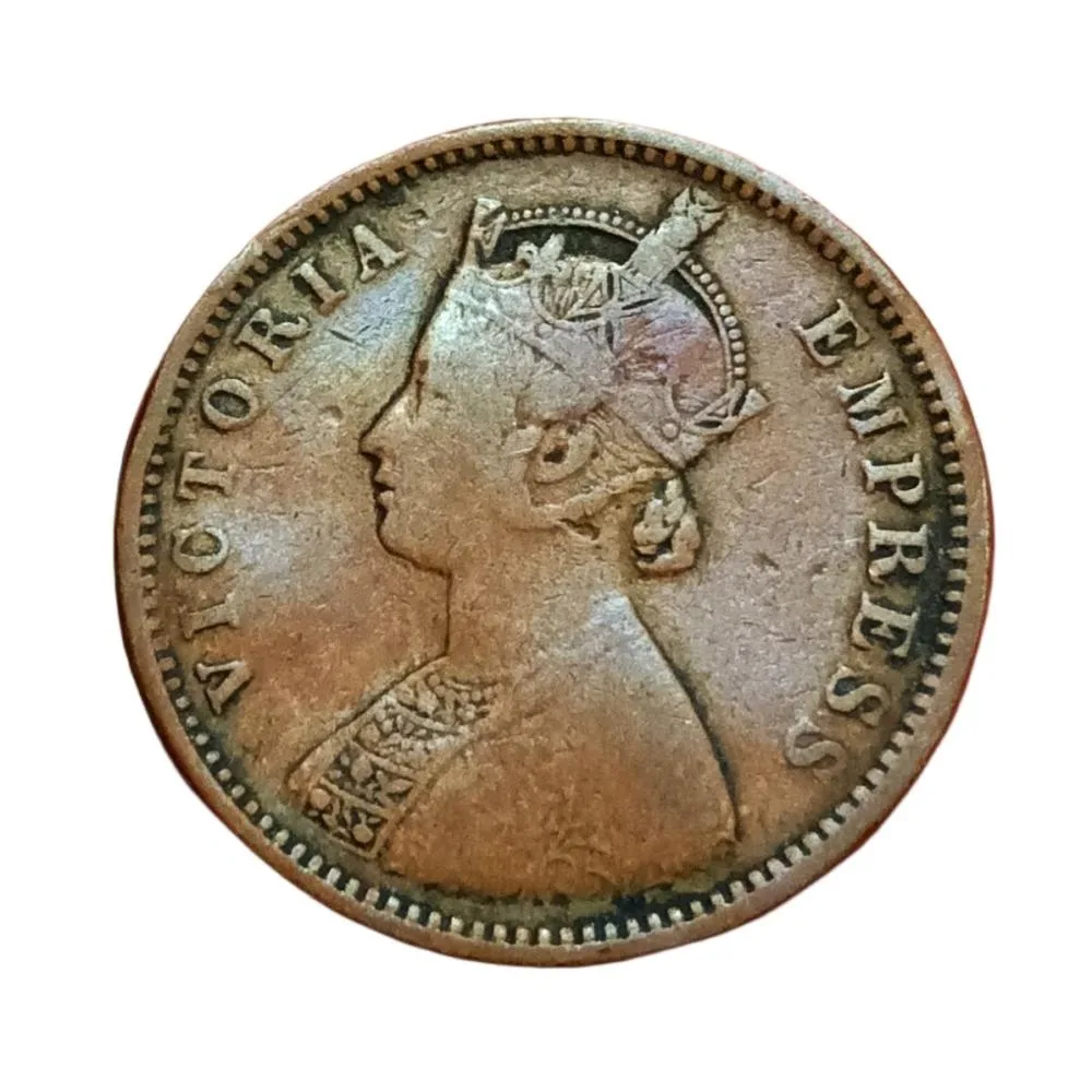 British India One Quarter Anna Victoria Empress Obverse Brockage/Lakhi Error **Very Rare** High Collectable Grade.