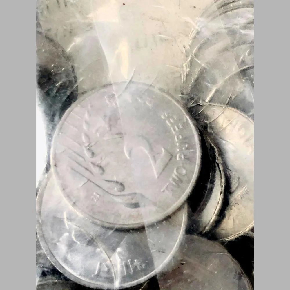 Rs 2 RBI 100 Coin Seal Pouch Republic India Definitive Issue 2021 Hyderabad Mint Very Rare