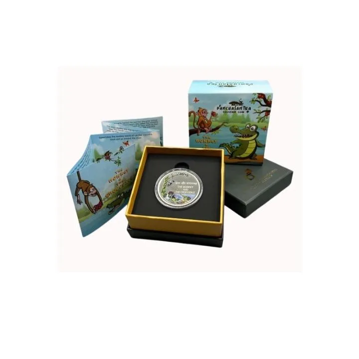 Panchatantra Colour Souvenir Coin On The Monkey And The Crocodile Box Packing