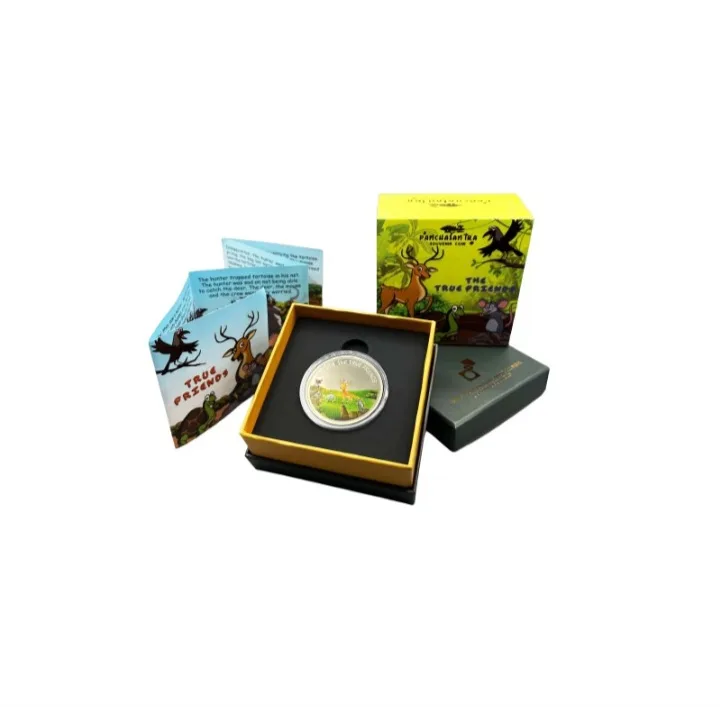 Panchatantra Colour Souvenir Coin On The True Friend Box Packing