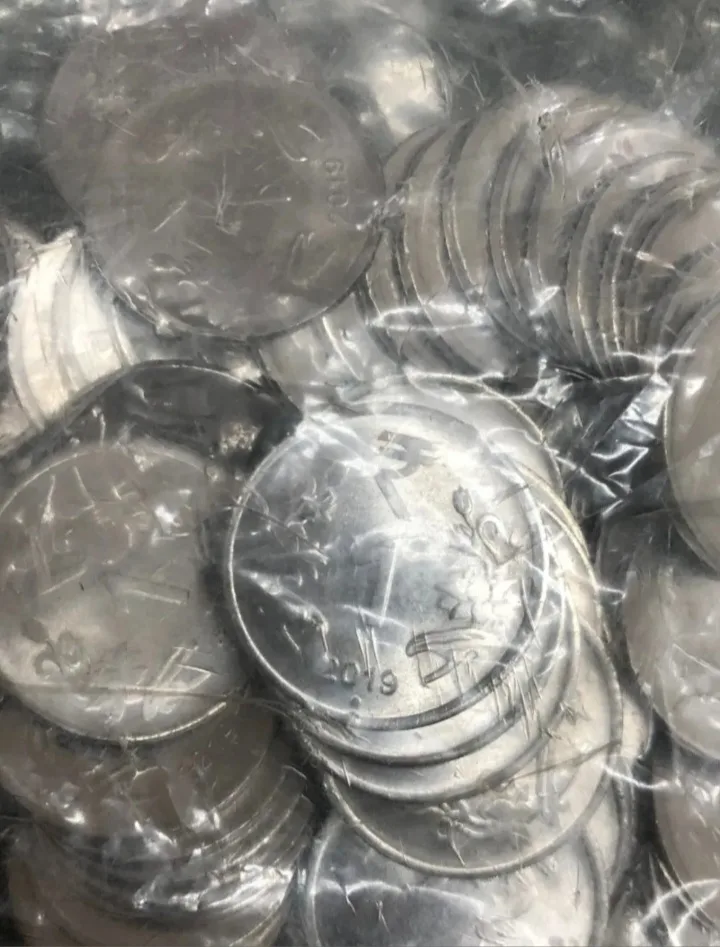 Extremely Rare 1 Rupee RBI Seal 100 Coin Pouch 2019 Noida Mint Top Luster Dot Mark Definitive Issue