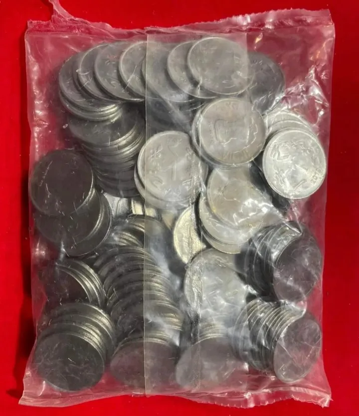 Extremely Rare 1 Rupee RBI Seal 100 Coin Pouch 2019 Noida Mint Top Luster Dot Mark Definitive Issue