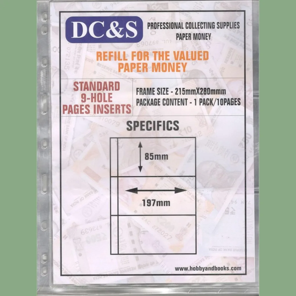 BankNote Pages 3 Dividor Kintome
