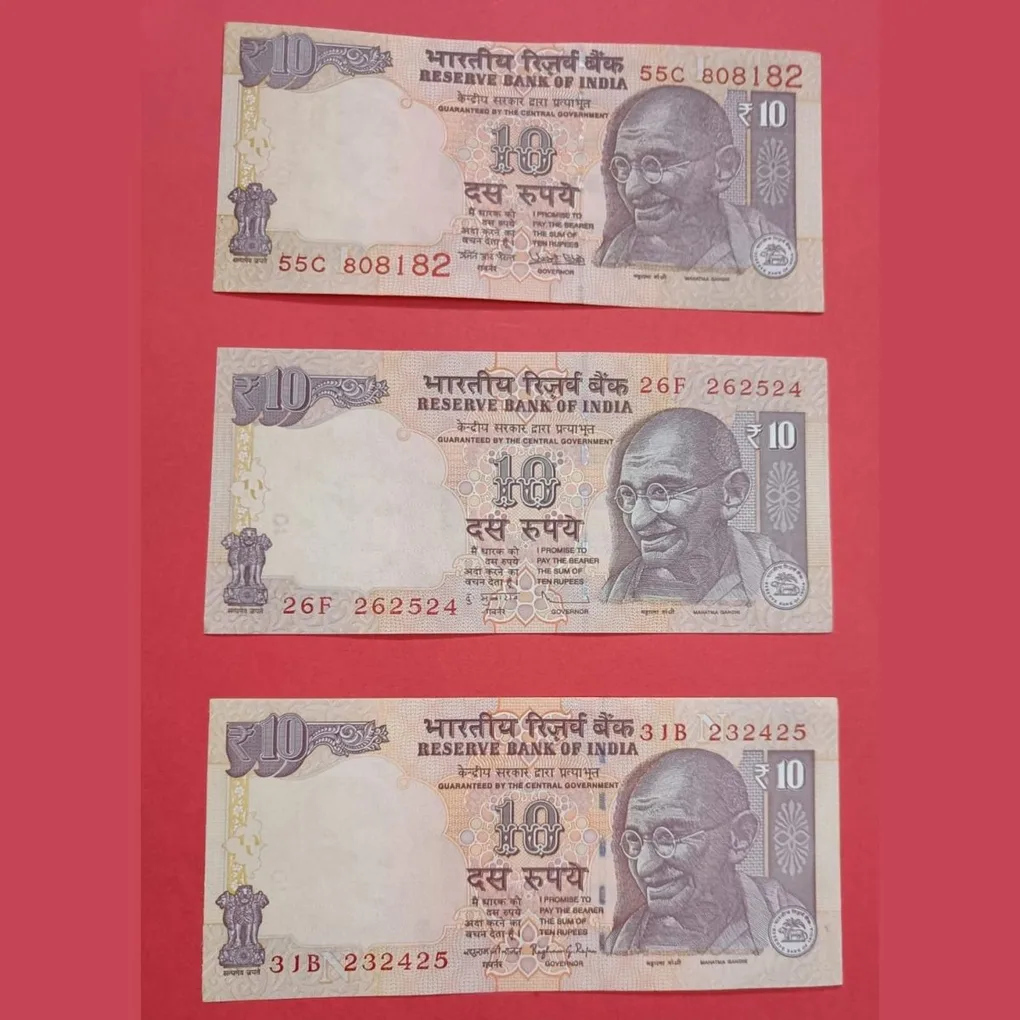 10 Rs Ladder Number and 1 note with Telescopic Number (Set of 3 Notes)