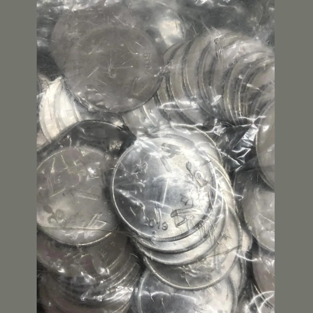 Extremely Rare 1 Rupee RBI Seal 100 Coin Pouch 2019 Noida Mint Top Luster Dot Mark Definitive Issue