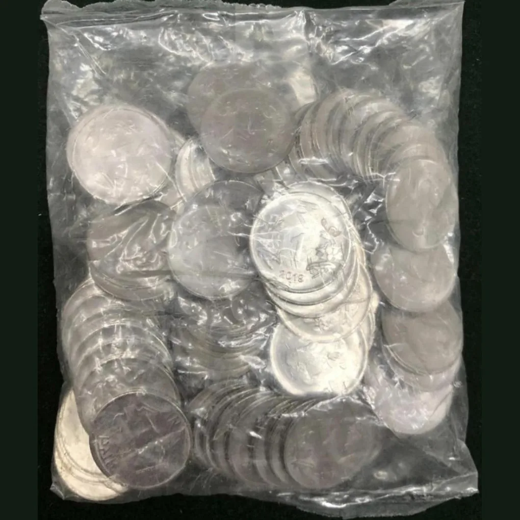 Extremely Rare 1 Rupee RBI Seal 100 Coin Pouch 2019 Noida Mint Top Luster Dot Mark Definitive Issue